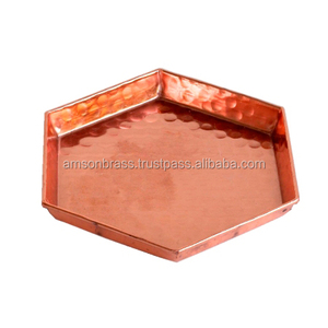 Haute Qualité Rectangulaire En Cuivre Martelé Plateau Carré - Product Image 2