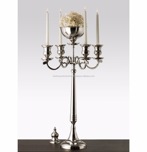 New Handmade Custom Size Decorative <b>Metal</b> Candelabra with Flower <b>Bowl</b> for Weddings & Christmas Home Decoration - Product Image 1