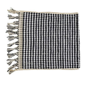Black and <b>White</b> Pom Pom Checkered <b>Hand</b> Kitchen Small <b>Towel</b> Peshkir Pestemal Turkish House Decorative <b>Hand</b> <b>Towels</b> Handloomed . . - Product Image 6