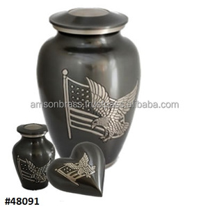 Urna de cremación de diseñador de grabado de águila hecha a mano, tarro de Metal decorativo para el hogar, urna de cremación para cenizas humanas - Product Image 1