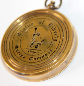 Brújula de bolsillo de dirección de la Estatua de la libertad de latón macizo náutico con puntero Dial pantalla brújula regalo - Product Image 5