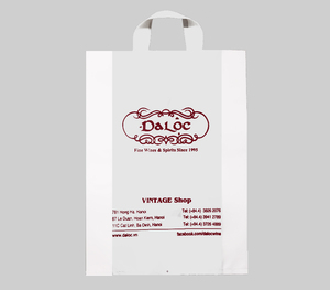 Sac en plastique biodégradable en HDPE avec soufflet latéral, poignée souple, thermosoudé et impression en héliogravure - Product Image 2