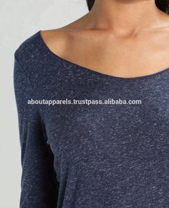 Venta al por mayor de sublimación personalizada señoras camiseta nuevo diseño de gran tamaño de lino blanco liso palangre camiseta Casual estampado Decoración - Product Image 3