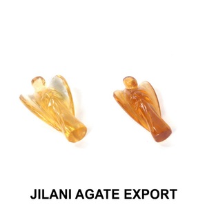 Wholesale 1 Inch Carved Angel Jilani Aventurine Dark Green Agate Gemstone Semi-Precious Stone for Feng Shui Style Pocket <b>Crafts</b> - Product Image 2