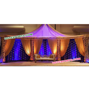 Mishow-ensembles de décoration de scène de mariage dorée, pour scène, mariage indien, installation fabricant - Product Image 1