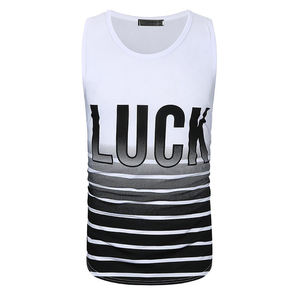 Camisetas sin mangas con estampado de letras a rayas para hombre, precio personalizado, ropa de Fitness para culturismo para entrenamiento, camiseta de sublimación - Product Image 5