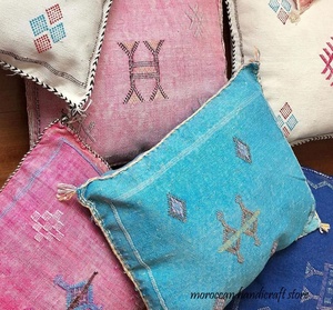 Thoải Mái Mô Hình Hình Học Vuông Đồng Bằng Sang Trọng Nhung Tùy Chỉnh Kích Thước Handmade Sabra Xương Rồng Lụa Gối - Product Image 1