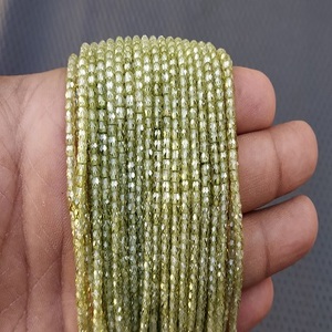 Haute qualité 1 brin naturel vert Zircon pierres précieuses facettes Rondelle perles pour faire de beaux bijoux collier - Product Image 2