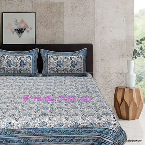 ชุดผ้าปูเตียงผ้าฝ้ายขนาดควีนไซส์ทำด้วยมือพร้อมปลอกหมอน2ใบปลอกผ้านวมพิมพ์ลายแบบใช้แล้วทิ้งสำหรับห้องนอน - Product Image 2