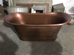 Bañera oscura de cobre antiguo para baño, bañera rústica de metal, cobre antiguo - Product Image 5
