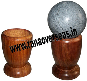 Support de présentation élégant en bois pour table et bureau avec boule grise pour la décoration de bureau à prix de gros - Product Image 2