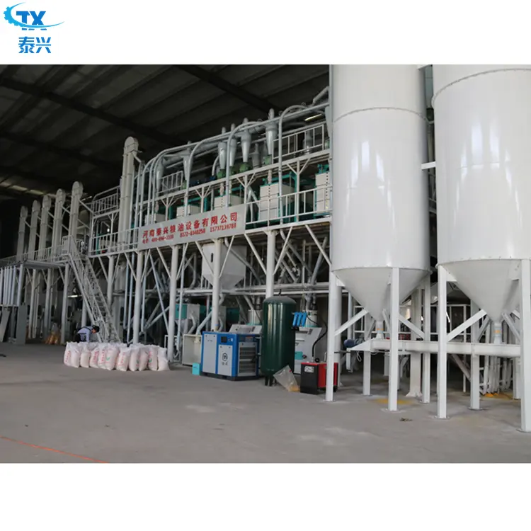 Fábrica de moinho de farinha de trigo 10-200t/linha de produção de farinha de milho/equipamento de processamento de farinha mazi para etiopia