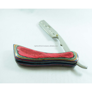 Mango de madera para Barbero, hoja de afeitar de uso recto para salón - Product Image 1