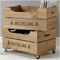 Scatola di legno pieghevole eco-friendly per vino/frutta scatola di stoccaggio solido Design impilabile e multifunzione