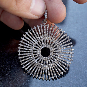 Authentic 925 Sterling Silver Pave Brown <b>Diamond</b> Handmade Pendant <b>Jewelry</b> - Product Image 3