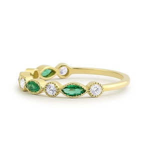 925 argento <span class=keywords><strong>smeraldo</strong></span> rotondo brillante zircone gemma CZ anello nuziale arcobaleno gioielli - Product Image 5