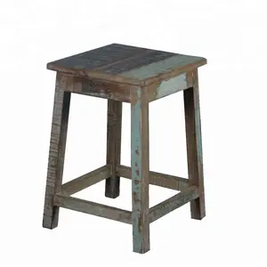 वर्ग देहाती Reclaimed लकड़ी 18 "कुरसी अंत तालिका मल/लकड़ी के मल