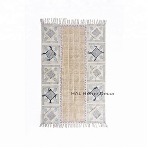 พรม Dhurrie แบบดั้งเดิมของอินเดีย,พรมปูพื้นตกแต่งพรมสำหรับห้องนั่งเล่นขายส่งและพรมปูพื้น - Product Image 1