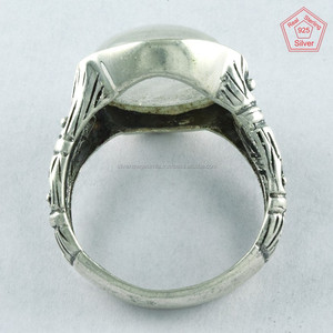 แหวนพลอยสี925ใส่ได้ทั้งชายและหญิงวินเทจสีเงินสเตอร์ลิงสีรุ้งดวงจันทร์ใช้ได้ทุกโอกาสขายส่งแหวนปาร์ตี้งานแต่งงาน - Product Image 4