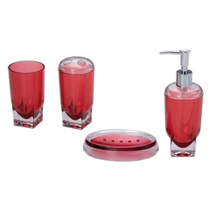 Ensemble d'accessoires de salle de bain en plastique écologique à quatre pièces avec base à bulles - Product Image 4