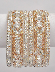 Gold and Silver Exclusive Lac Lakh Crystal <b>Bangle</b> <b>Bracelet</b> - Product Image 3
