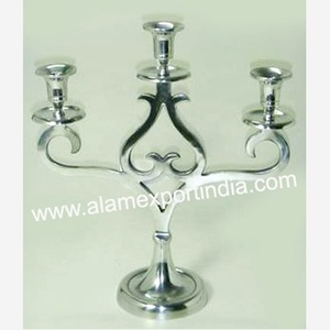 Candélabre en argent nouveauté bougeoir poli à 3 bras candélabres faits à la main bougeoirs en métal élégants candélabres - Product Image 3