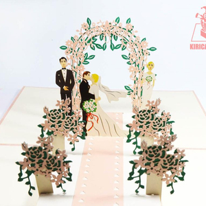 Thiệp Mời Đám Cưới, Tình Yêu Ngày Valentine 3d Thiệp Chúc Mừng Pop Up Với Bìa Màu Hồng Thiết Kế Tùy Chỉnh - Product Image 1