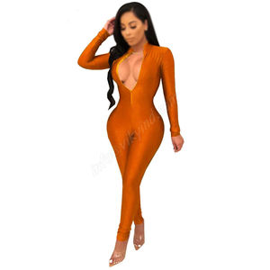 Viky Industries-mono liso de manga larga para mujer, traje de calidad superior con cremallera, ropa de calle, trajes de salto - Product Image 2