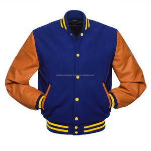 Chaqueta universitaria de béisbol transpirable con mangas de cuero corporal de lana personalizada de la mejor calidad para hombres, temporada de invierno de escuela secundaria de talla grande - Product Image 5