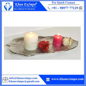 จานโลหะอลูมิเนียมลายนูน,ถาดใส่ผลไม้ดีไซน์รูปใบตองสำหรับงานแต่งงานงานเลี้ยงโรงแรมและอีเว้นท์ - Product Image 5