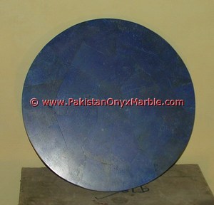 Table basse de luxe en lapis lazuli bleu pierre précieuse minérale en jade naturel sculptée et polie - Product Image 5