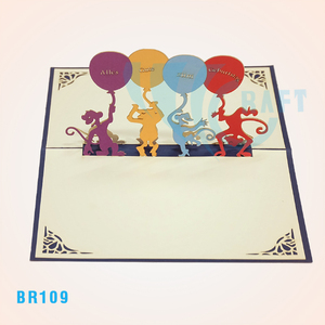 Tarjeta de felicitación emergente 3D hecha a mano Diseño de tendencia superior 'B'DAY HAPPY PETS' Hecho en material de recuerdo de Vietnam - Product Image 1