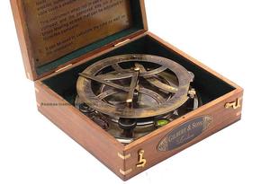 Top Grade Brass Đồng hồ mặt trời La bàn 8 ''xách tay Phong cách độc đáo kỹ thuật số quay số hiển thị kích thước tùy chỉnh du lịch ngoài trời Đi kèm hộp gỗ - Product Image 5