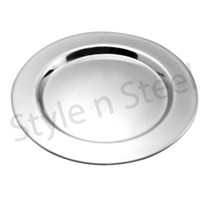 Ensemble de sous-verres ronds en acier inoxydable personnalisés de 10 cm, design métallique simple et classique indien pour la maison ou le bureau - Product Image 2