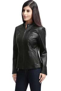 Ladies Leather Jacket High Quality Primacy Motorcycle Custom Soft Lamb Skin Ladies Leather Bomber Jacket - Product Image 4