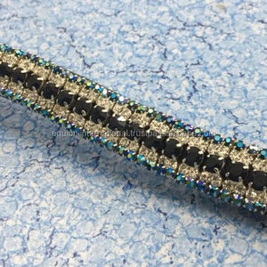 สายคาดศีรษะหนังแท้สีดำน้ำเงิน AB ห้าแถว อุปกรณ์ขี่ม้าคุณภาพสูงเพื่อการสวมใส่ที่มีสไตล์และสบาย - Product Image 1