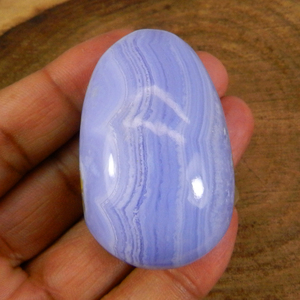 ลูกไม้สีฟ้าธรรมชาติอาเกตรูปไข่รูปร่างพลอยCabochon - Product Image 1
