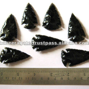 Puntas de flecha de obsidiana negra, venta al por mayor - Product Image 1