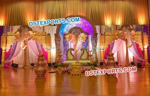 Conjunto de escenario de boda Mughal tradicional, conjunto de escenario de boda indio, fabricante de tendencia asiática, decoración de escenario de boda Australia - Product Image 6
