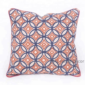 Handmade designer Throw pillow cover, 18 x 18 Embroidered Indigo <b>Cushion</b> Cover, Designer <b>Cushion</b> for Home decor - Product Image 1