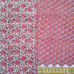 Eco Friendly Cotton Block Printed Fabric <b>By</b> The Meter Garments, Bags & Home Bedding Accessories Redesign Multipurpose Raw Fabric - Product Image 2