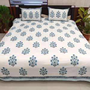 Sábana Plana Desechable 100% Algodón con Estampado a Mano y 2 Fundas de Almohada, Decoración del Hogar - Product Image 5