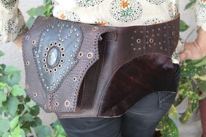 Cinturón de cuero auténtico Unisex, riñonera de bolsillo - Product Image 2