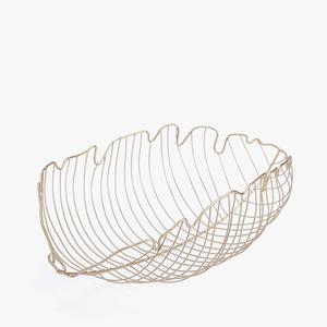 Elegant Wire <b>Basket</b> Leaf-Shaped Design Modern Decorative Storage for Home or Office Use - Product Image 2