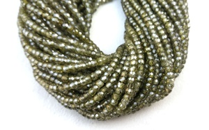Perles de 16 pouces en Zircon vert naturel à facettes pour la fabrication de bijoux, bracelets et colliers - Product Image 3