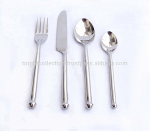 ชุดมีด้ามจับทรงกลมสำหรับตัดชีสสแตนเลสสตีลด้ามกลมกระจกสีเงินขัดเงาตัวหนา - Product Image 2