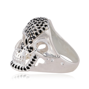 2023 Fashion Wholesale Custom 925 Sterling Silver Exquisite <b>Black</b> Diamond New Hot Selling Skull <b>Ring</b> Cheapest Jewelry - Product Image 2