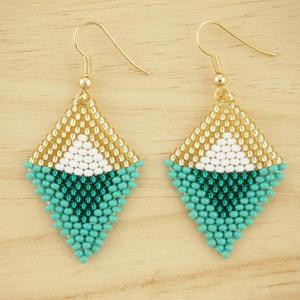   Pendientes artesanales de cuentas Miyuki, felicidad hecha a mano - Product Image 1