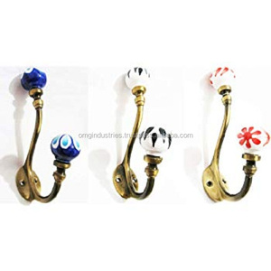 OMG Industries Porcelain Ceramic Ball Hat & <b>Coat</b> <b>Hook</b> <b>Cast</b> <b>Iron</b> Wall Mounted Grab <b>Hook</b> Wholesale Made of Metal Brass - Product Image 2