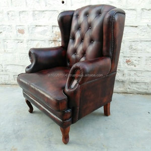 วินเทจอุตสาหกรรมหนังเก้าอี้เดี่ยวโซฟายูเนี่ยนแจ็คโซฟาที่นั่งเดียว - Product Image 2